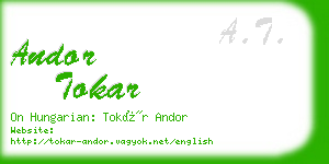 andor tokar business card